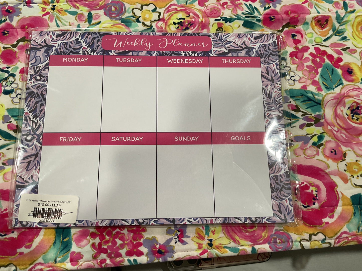 Weekly planner pad leaf