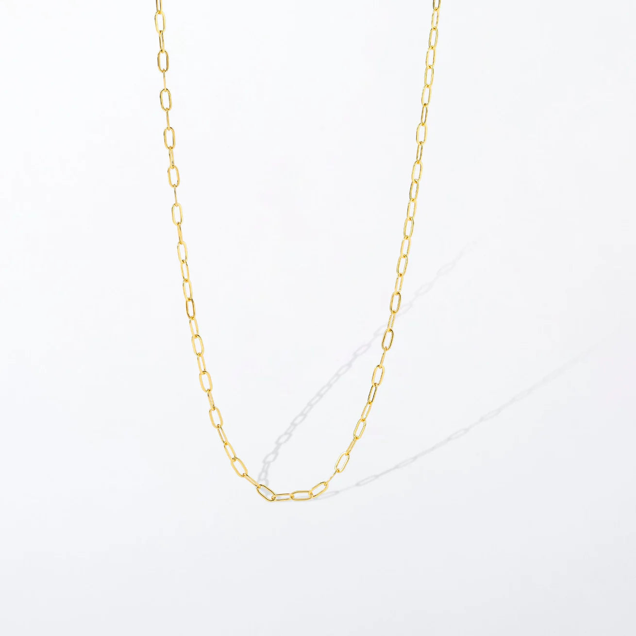 Gold DAINTY PAPERCLIP CHARM NECKLACE CHAIN