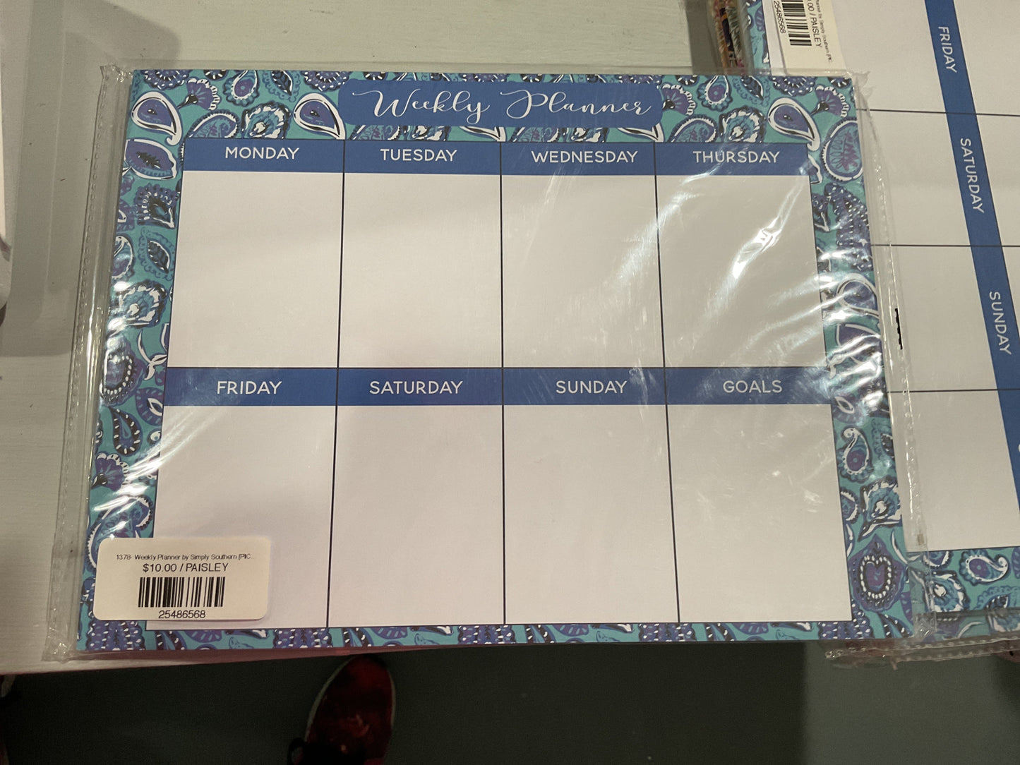 Weekly planner pad paisley