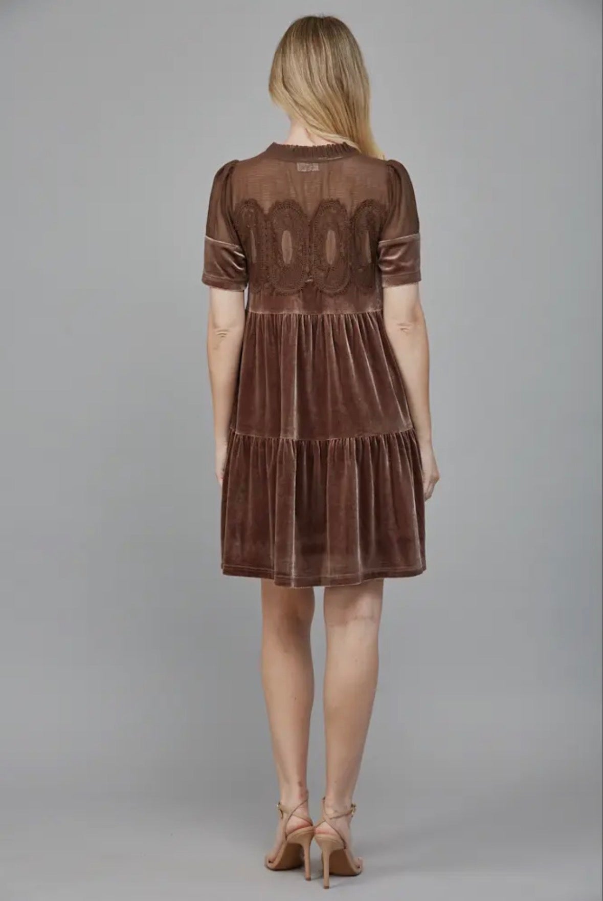 Amarillo Velvet Dress in Mocha