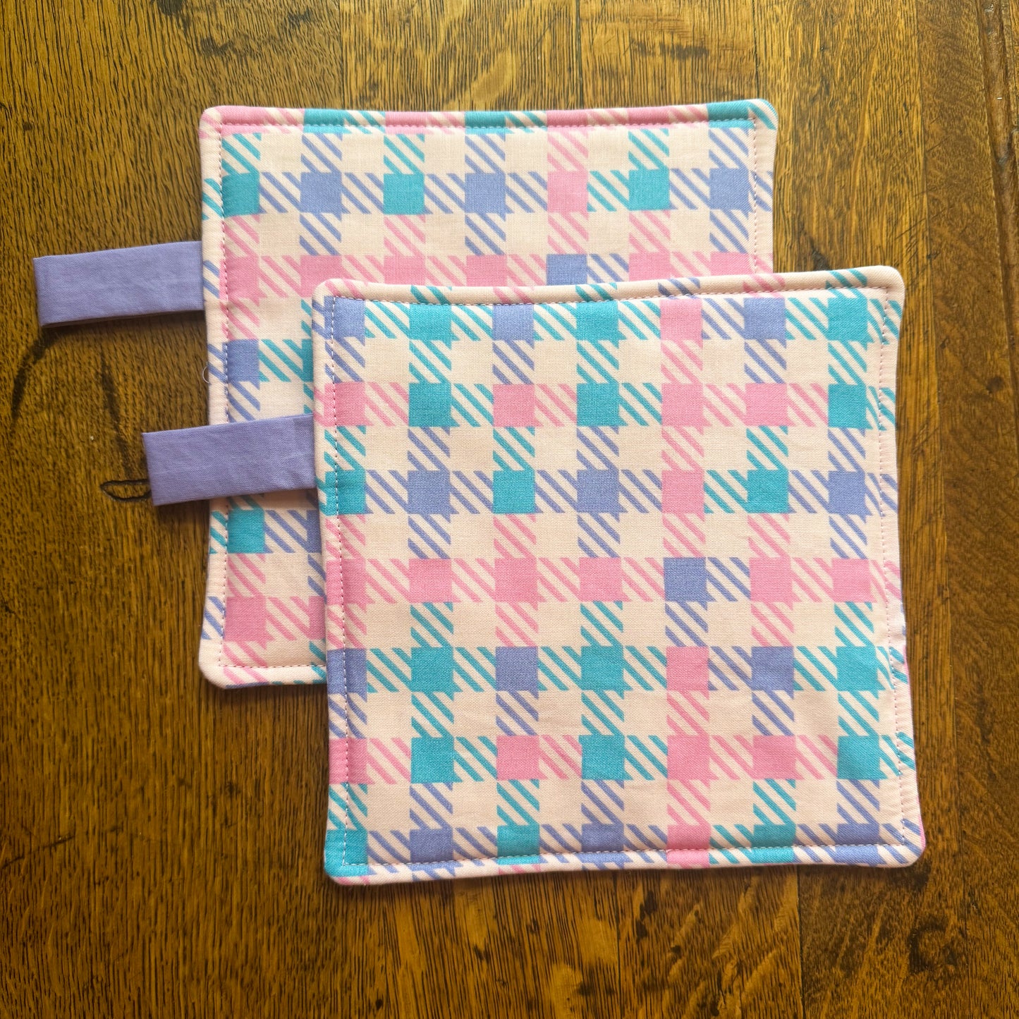 Pastel Plaid Pot Holders