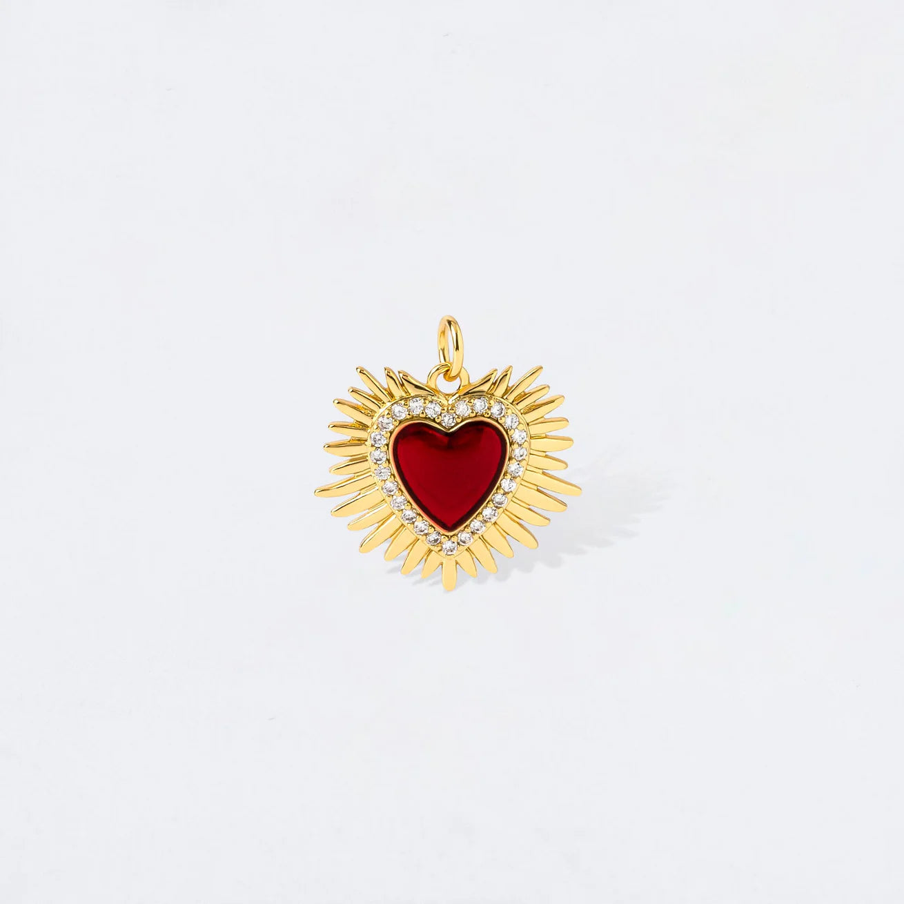 CRYSTAL SACRED HEART CHARM PENDANT