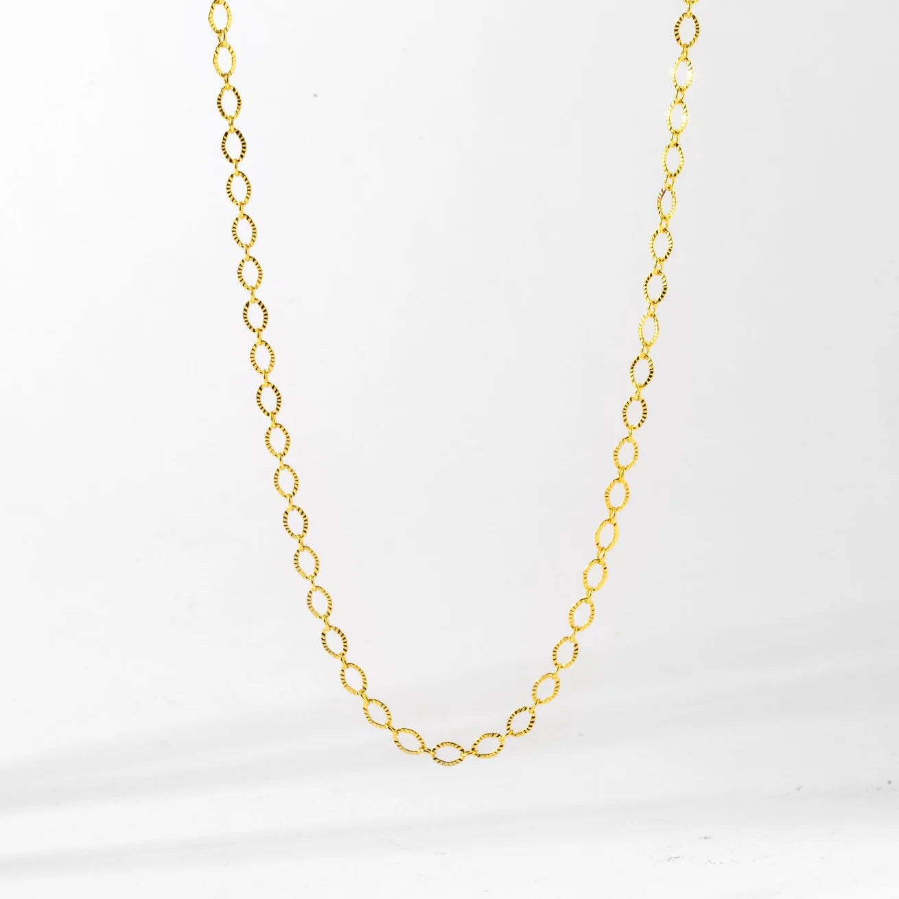 Gold FACETED CHARM NECKLACE CHAIN