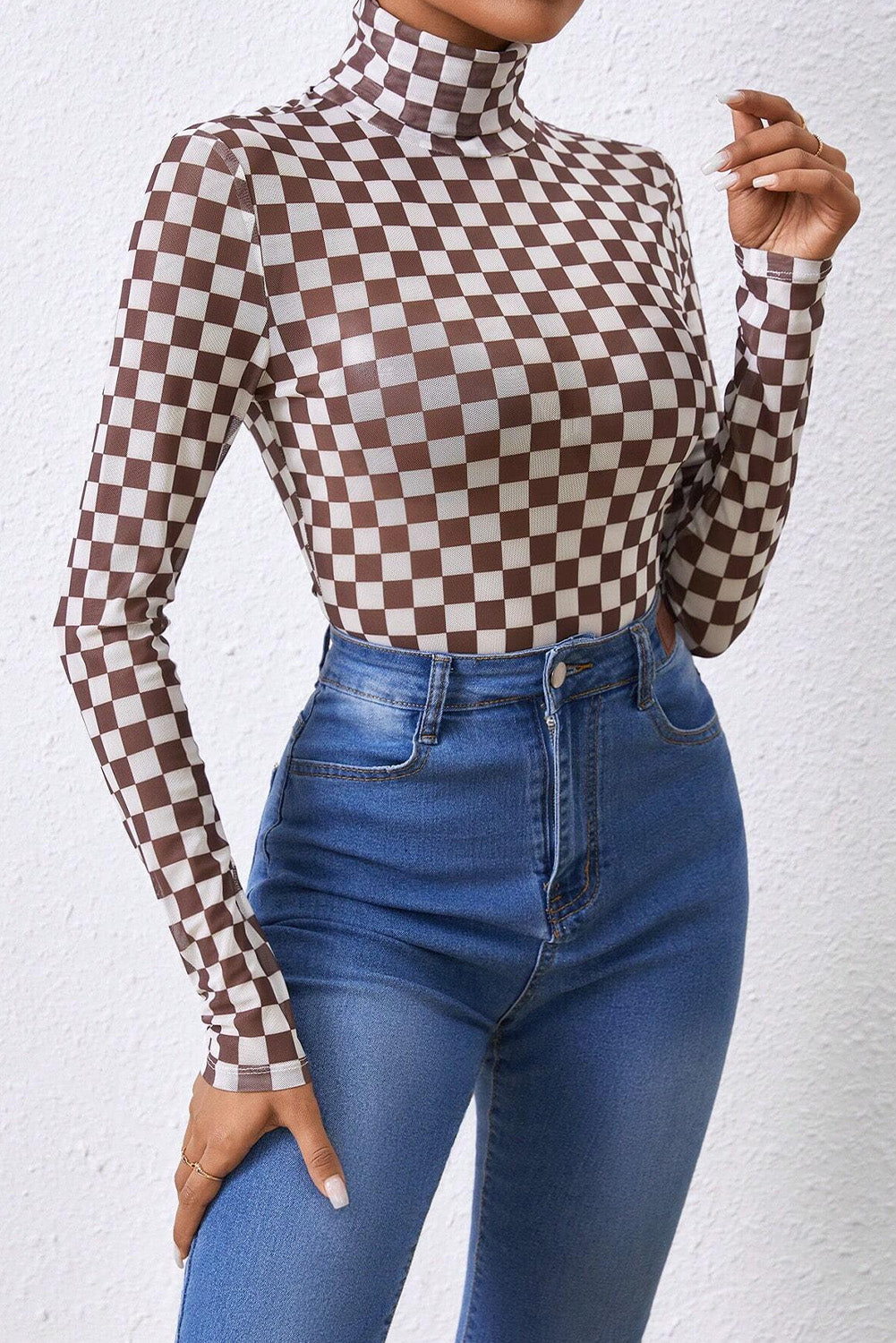 Mocha Checkmate Bodysuit