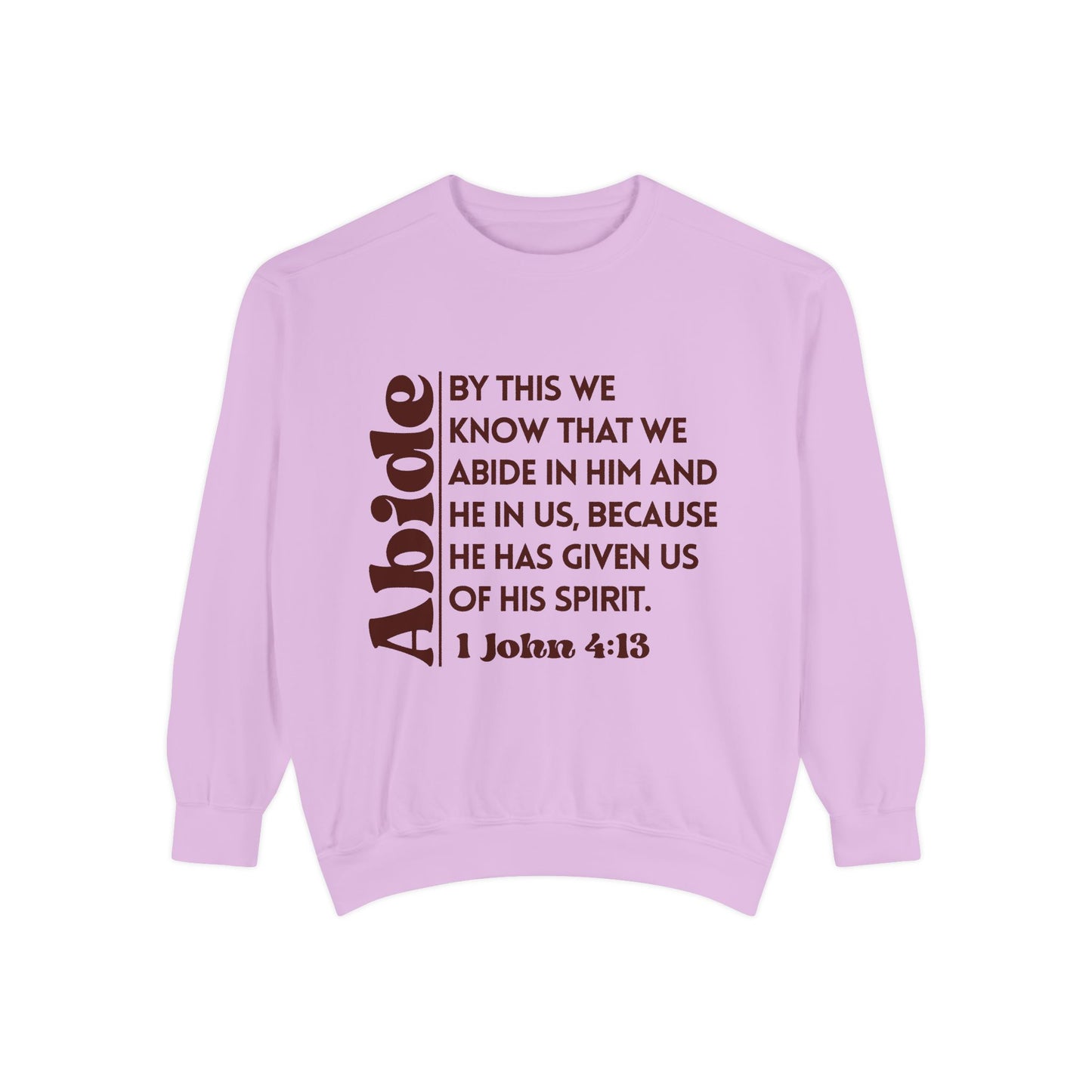 Abide Sweatshirt — 1 John 4:13 Christian Scripture Pullover