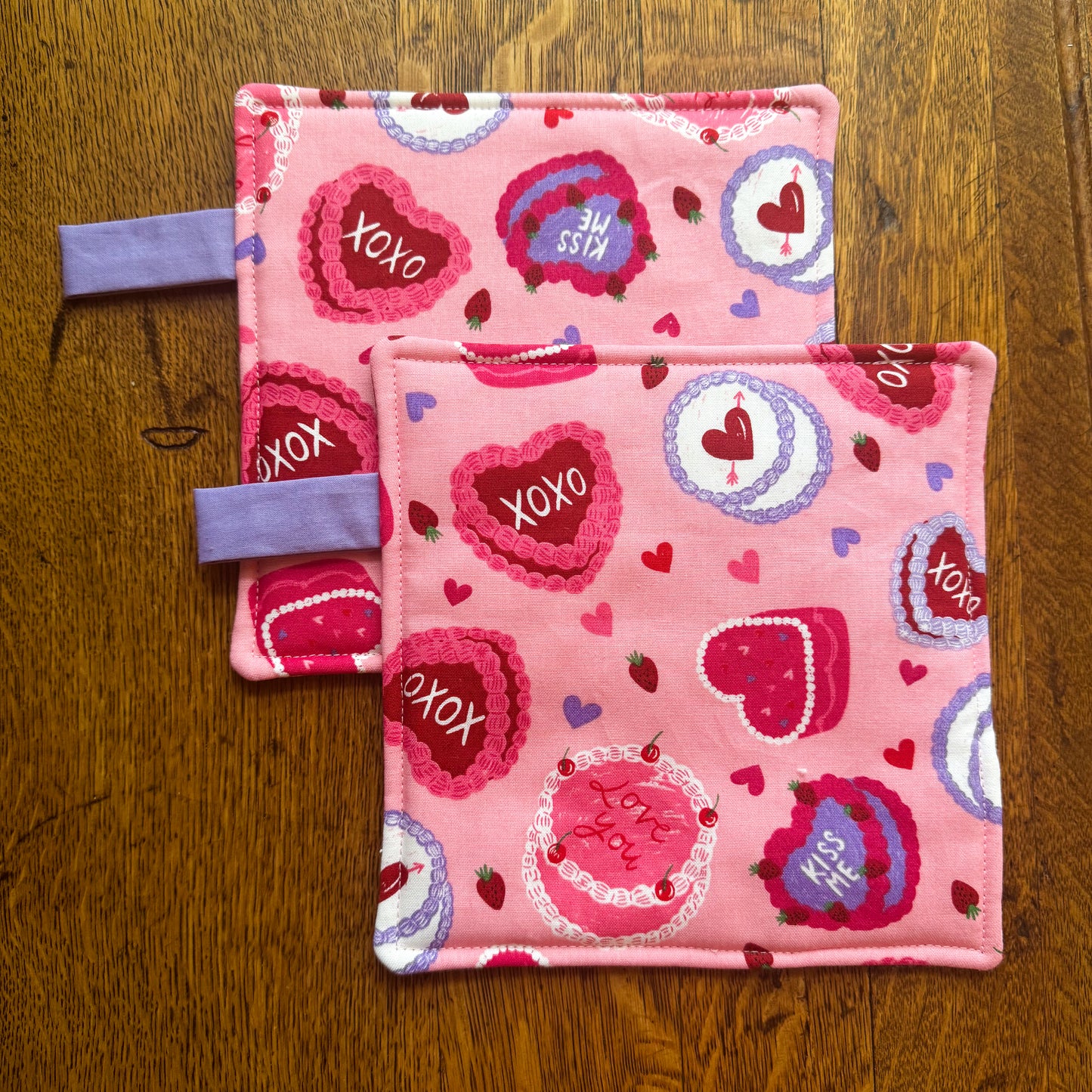 Valentines Heart Cake Pot Holders