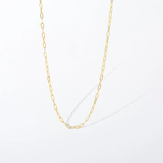 Gold DAINTY PAPERCLIP CHARM NECKLACE CHAIN