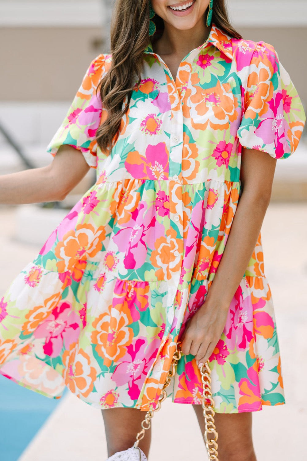 Isabella Floral Puff Sleeve Dress