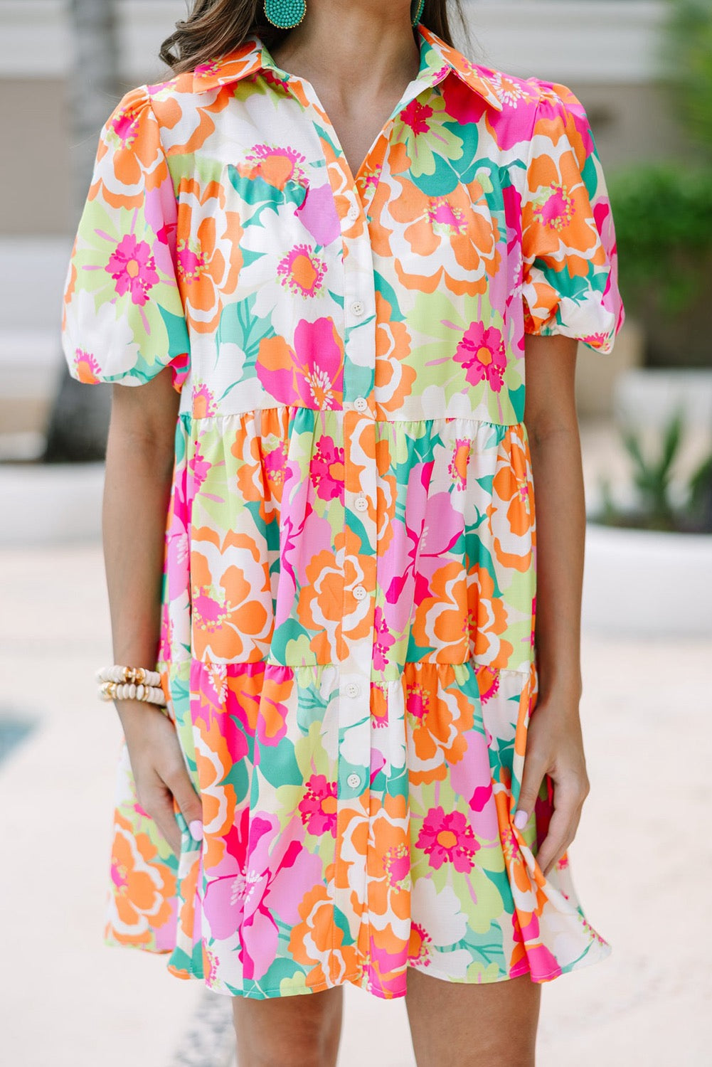 Isabella Floral Puff Sleeve Dress