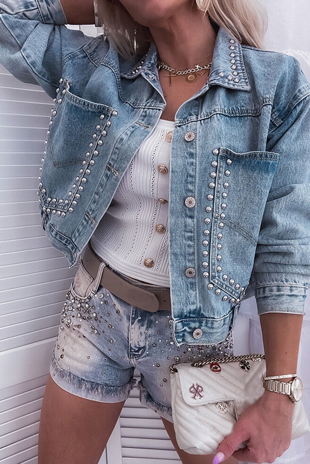 Studded denim jacket