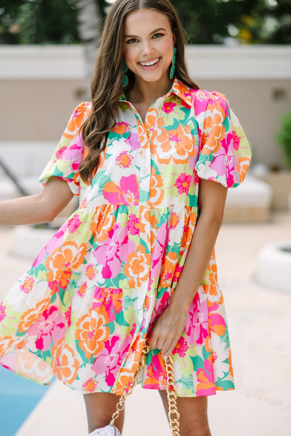 Isabella Floral Puff Sleeve Dress