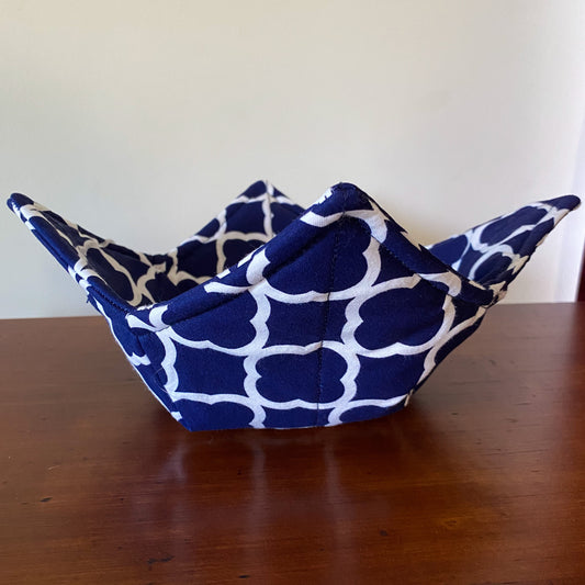 Navy Lattice Bowl Cozy