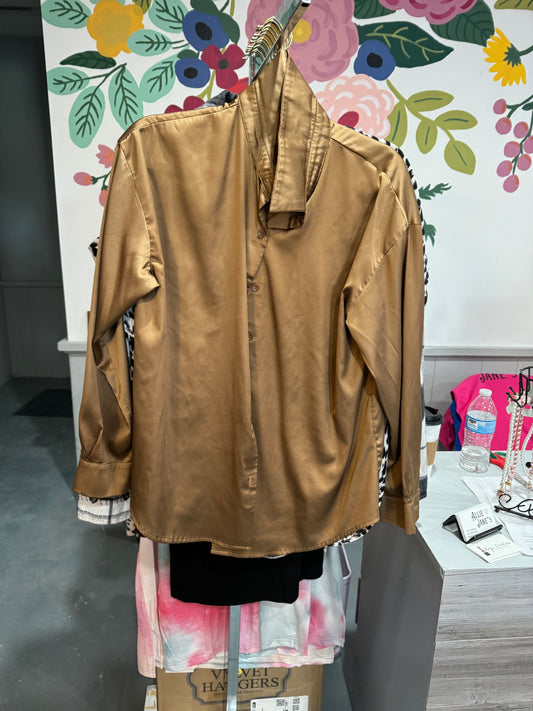 Copper Satin Top | Large | USED