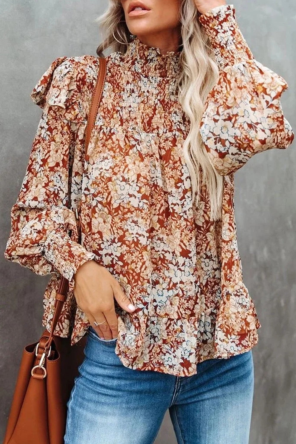 Gold Flame Floral Top