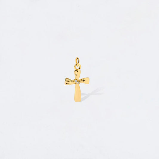 TWISTED CROSS CHARM PENDANT