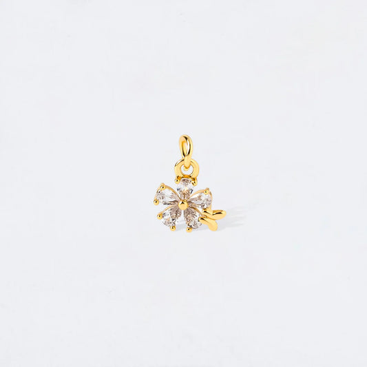 GOLD CRYSTAL FLOWER CHARM PENDANT