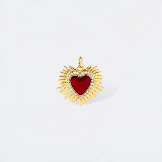 CRYSTAL SACRED HEART CHARM PENDANT