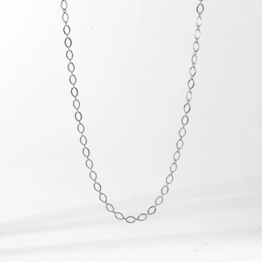 Silver FACETED CHARM NECKLACE CHAIN