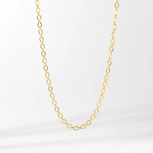 Gold FACETED CHARM NECKLACE CHAIN
