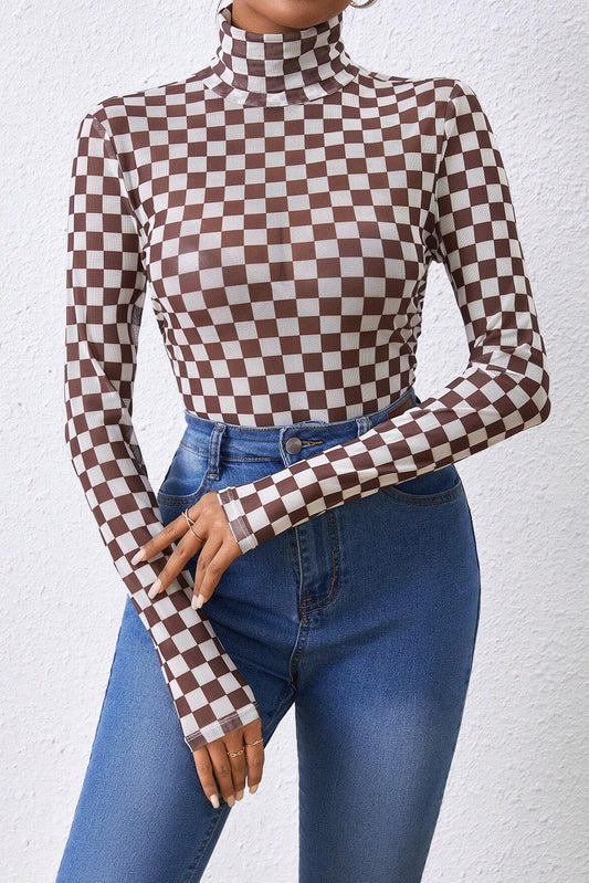 Mocha Checkmate Bodysuit